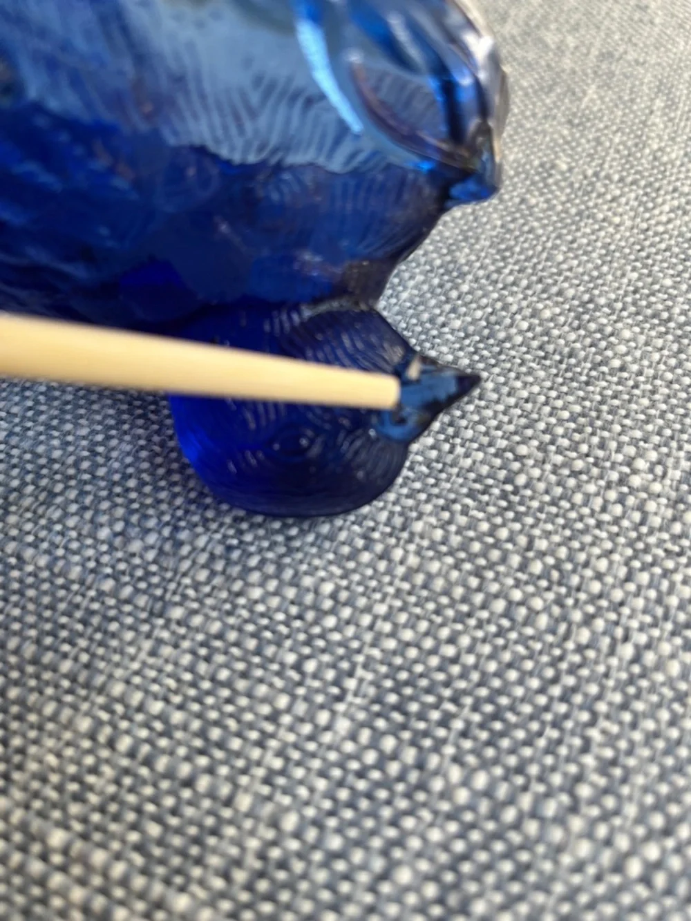 Cobalt Blue Bird On Nest 2 Piece Lidded Candy Dish Dove Robin